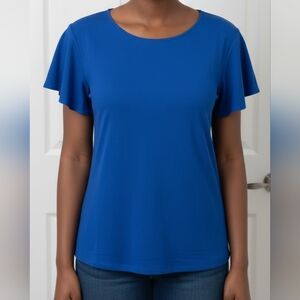 New York & Company Royal Blue Crisscross Top